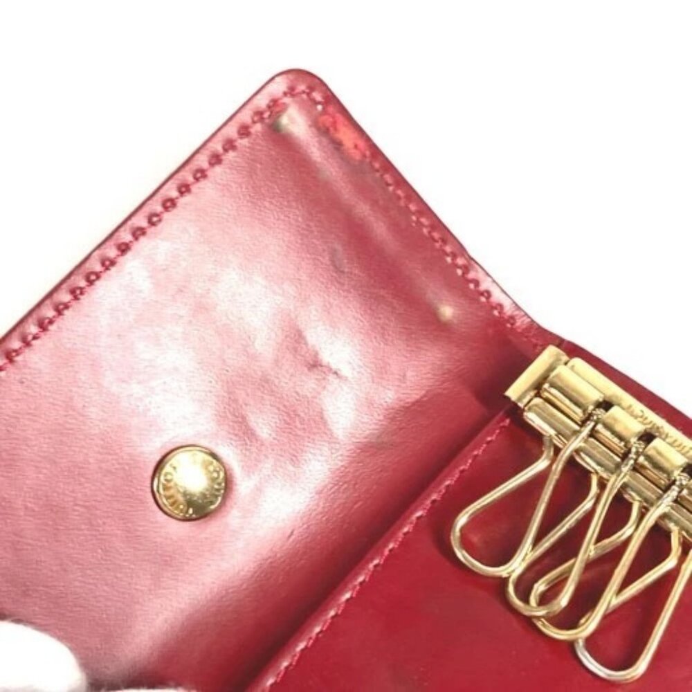 LOUIS VUITTON M91211 MonogramVernis Multicles4 key 4p Key Case Pomdamul Red - Picture 10 of 11